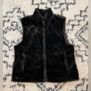 Women’s Vintage Blassport Size L Brown Reversible Faux Fur Zip Up Vest